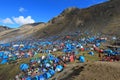 Overview of Quyllurit'i inca festival in the peruvian andes near ausangate mountain.