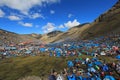 Overview of Quyllurit'i inca festival in the peruvian andes near ausangate mountain.