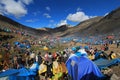 Overview of Quyllurit'i inca festival in the peruvian andes near ausangate mountain.