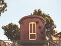 Overview of the rails and a wagon, in the old train station in Tel Aviv, Israel Royalty Free Stock Photo