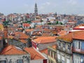 Overview of Red roofs heritage buildings Porto Old Town Portugal