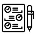 Overview report icon outline vector. Data analysis