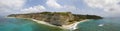 Overview of Ricadi Beach, Tower Marino, Vatican City, promontory aerial view, cliffs and sand