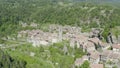 Overview of Rupit, a medieval village in the middle of nature. Catalonia,Spain