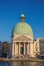 Overview of the San Simeone Piccolo Church, in front of the Canal Grande in Venice.