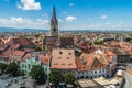 Overview of Sibiu, view from above, Transylvania, Romania, July