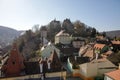 Overview of the Sighisoara Old Town or Citadel fortress Royalty Free Stock Photo