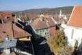 Overview of the Sighisoara Old Town or Citadel fortress Royalty Free Stock Photo