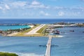 Overview of Sint Maarten St. Martin airport SXM in the Caribbean