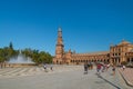 Overview of Spain Square, Plaza de Espana, in Sevilla