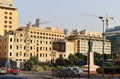 overview of the Square Khalil Gibran with the back of the statue Riad el Solh and the facade of `grand thÃÂ©ÃÂ¢tre Royalty Free Stock Photo