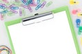 Overview Stationery Green Clipboard White Paper