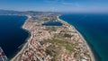 Overview of the Strait of Messina seen from the drone Royalty Free Stock Photo