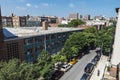 Overview of a street in Harlem, in New York City, USA