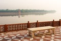 Overview of Taj Mahal garden, over river Jamuna Royalty Free Stock Photo