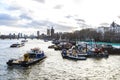 Overview of the Thames river in London, United Kingdom