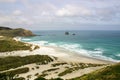 Overview to Sandfly Bay, Otago Peninsula, New Zealand