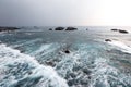 Aerial view of the vast ocean with strong waves