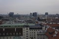 Overview of Vienna skyline in a cloudy day
