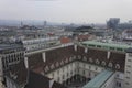 Overview of Vienna skyline in a cloudy day