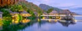 Overwater bungalows, French Polynesia Royalty Free Stock Photo