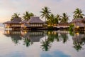 Overwater bungalows, French Polynesia Royalty Free Stock Photo