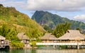 Overwater bungalows, French Polynesia Royalty Free Stock Photo