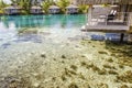 Overwater bungalows, French Polynesia Royalty Free Stock Photo