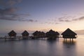 Overwater bungalows at Le Meridien Tahiti Hotel, Pape'ete, Tahiti, French Polynesia
