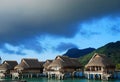 Overwater bungalows. Moorea, French Polynesia Royalty Free Stock Photo