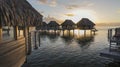 Overwater Bungalows at Moorea Royalty Free Stock Photo