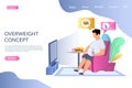 Overweight concept vector website landing page design template