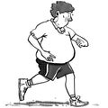 Overweight male jogger