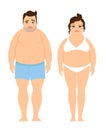 Overweight man and woman