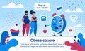 Obese People Health Problems Flat Vector Banner