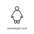 Overweight and Obesity icon. Trendy modern flat linear vector Overweight and Obesity icon on white background from thin line