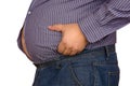 Overweight paunchy fat man
