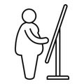 Overweight person look mirror icon, outline style