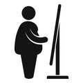 Overweight person look in mirror icon, simple style Royalty Free Stock Photo