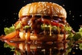 Overweight problem, poor diet, calorie-laden food, fast food cheeseburger burger, fat woman, obese persona, high calorie