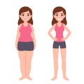 Overweight and slim woman Royalty Free Stock Photo
