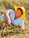 Overweight woman enjoying life during summer vacations. Royalty Free Stock Photo