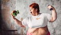 Overweight woman, fight against obesity concept Royalty Free Stock Photo