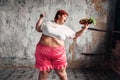 Overweight woman, fight against obesity concept Royalty Free Stock Photo