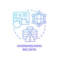 Overwhelm big data blue gradient concept icon