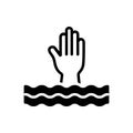 Black solid icon for Overwhelm, swamp and submerge Royalty Free Stock Photo