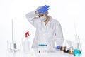 Overwhelmed Laboratory Worker Royalty Free Stock Photo