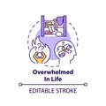 Overwhelmed in life concept icon Royalty Free Stock Photo