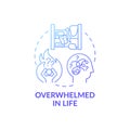 Overwhelmed person in life blue gradient concept icon Royalty Free Stock Photo