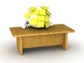 Overwhelmed Stressed 3D Man With Head on Desk and Sticky Notes Royalty Free Stock Photo